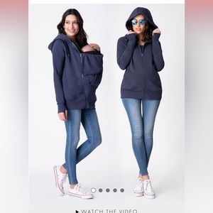 Seraphine 3 in 1 maternity hoodie in navy blue